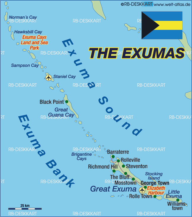 MAP of Exumas Bahamas