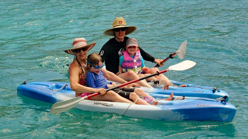 Yacht charter blog - catamaran Dreaming On - Kayaks
