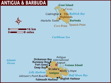 Map of Antigua and Barbuda