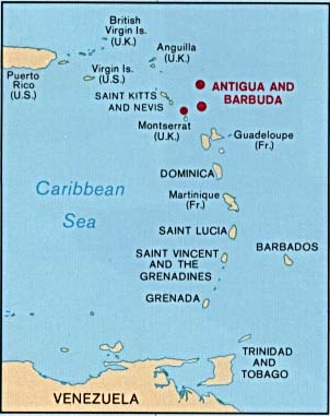 Map of Caribbean