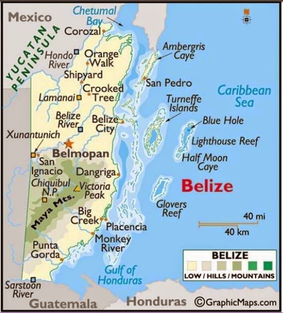 MAP of Belize