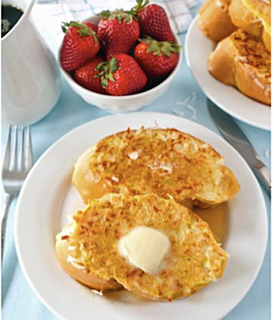 Recipes Entrees - Coconut Crusted French Toast